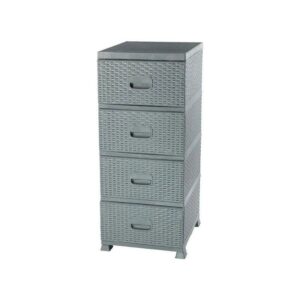 Commode avec 4 Tiroirs en Plastique – 38x45x90cm