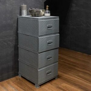 Commode avec 4 Tiroirs en Plastique – 38x45x90cm – Image 2
