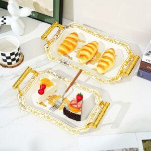 Plateaux en Plastique 3 pcs avec poignée Dorées – Image 3