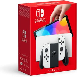 Nintendo Console Switch (Modèle OLED) avec Station d’Accueil/Manettes Joy-Con Blanches – Image 1