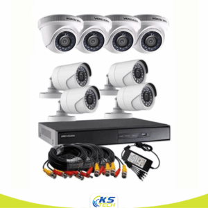 KIT DE 8 CAMERA ANALOGY 2MP HIKVISION DS-J142 7208CH – M1 4+4  2MEGA PIXEL – Image 1